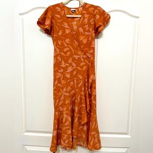 Maternity Midi Dress in orange